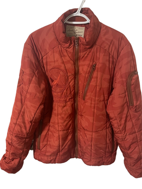 Avirex Orange Camo Embroidered Jacket Size Large